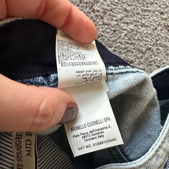 Brunello Cucinelli Straight Leg Mid Rise Jeans - Picture 6 of 12